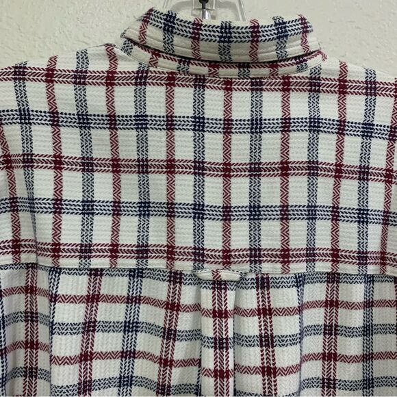 COLUMBIA SHIRT MENS MEDIUM RED WHITE BLUE  CHECK 100% COTTON FLANNEL BUTTON DOWN - Picture 5 of 10
